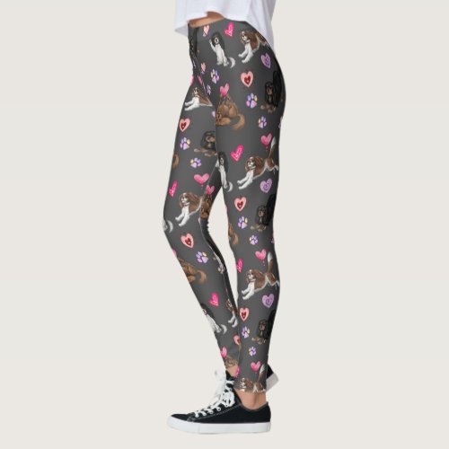 Valentine and Love Cavalier King Charles Spaniel Leggings