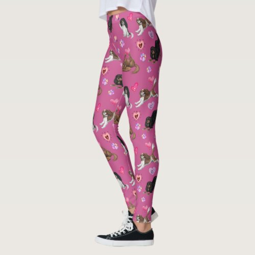 Valentine and Love Cavalier King Charles Spaniel  Leggings