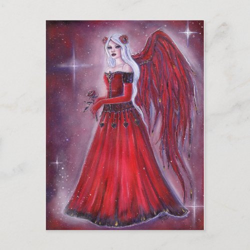 Valentine Angel art by Renee Lavoie Holiday Card