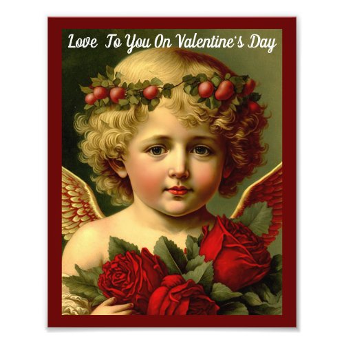 Valentine Angel With Roses Poster