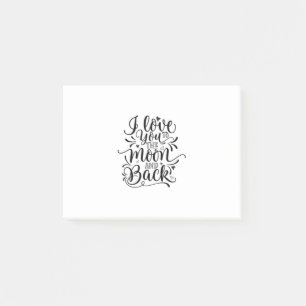 Valentine Art I Love You To The Moon Post-it Notes