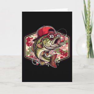 Valentine B Fishing Camo Fisherman Valentines Day Card