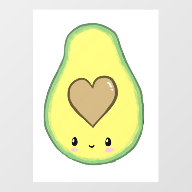 Valentine Baby Avocado Kawaii Love Friendship Floor Decals (Front)