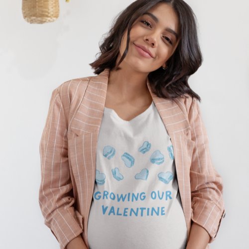 Valentine Baby Pregnancy Blue Hearts T_Shirt