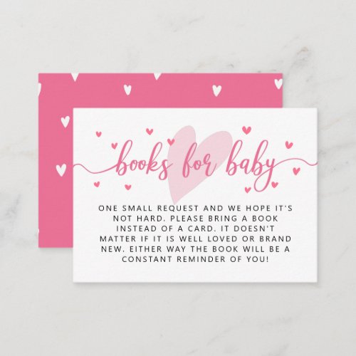 Valentine Baby Shower Book Request Enclosure Card