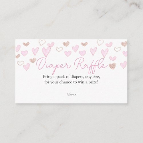 Valentine Baby Shower Diaper Raffle Cards