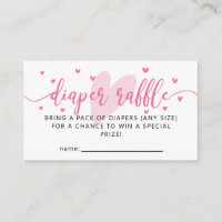 Valentine Baby Shower Diaper Raffle Ticket