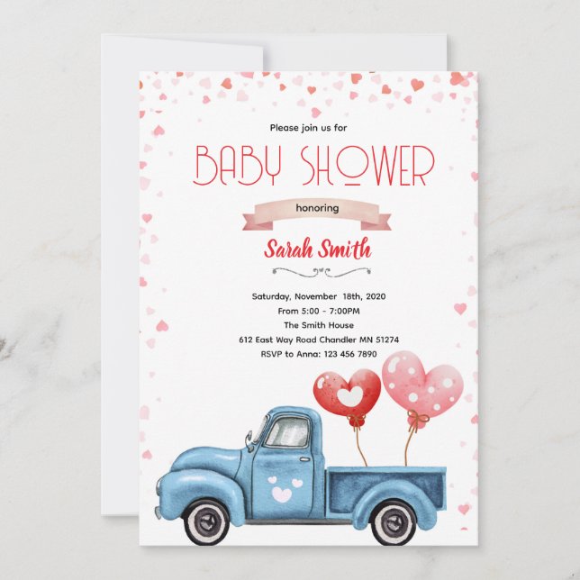 Valentine Baby Shower Invitation (Front)