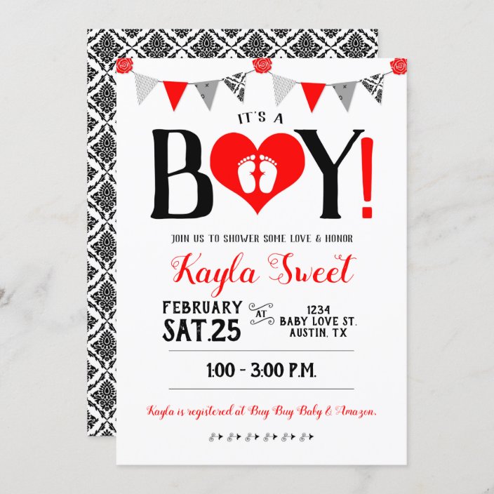 Valentine Baby Shower Invitation It S A Boy Zazzle Com