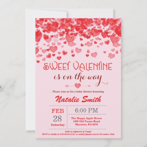 Valentine Baby Shower Invitation Little Sweetheart