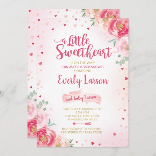 Valentine Baby Shower Invitation Sweetheart Baby