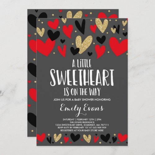 Valentine Baby Shower Invitation Sweetheart Baby