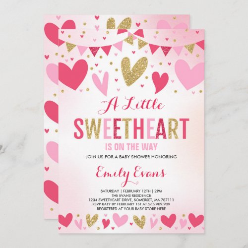 Valentine Baby Shower Invitation Sweetheart Baby