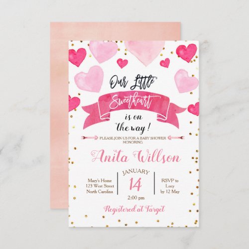 Valentine Baby shower Our Little Sweetheart Invitation