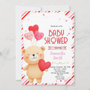 Valentine baby shower party invitation