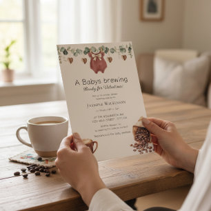 Valentine "Babys Brewing" Coffee Themed Invite