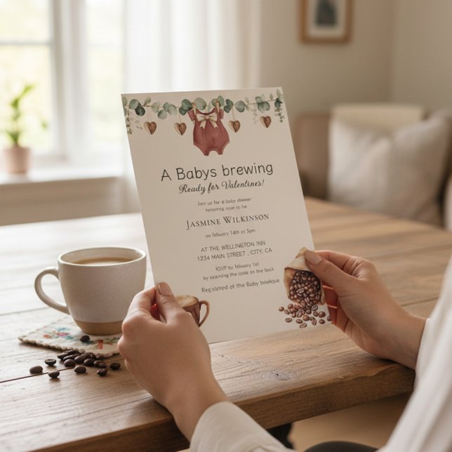 Valentine "Babys Brewing" Coffee Themed Invite (Creator Uploaded)