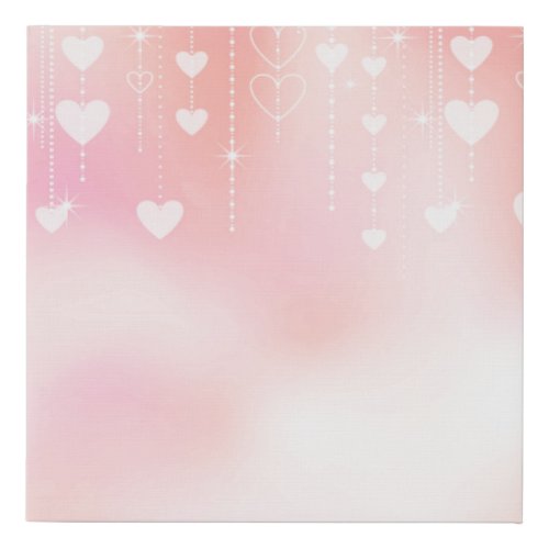 Valentine background bokeh hearts faux canvas print