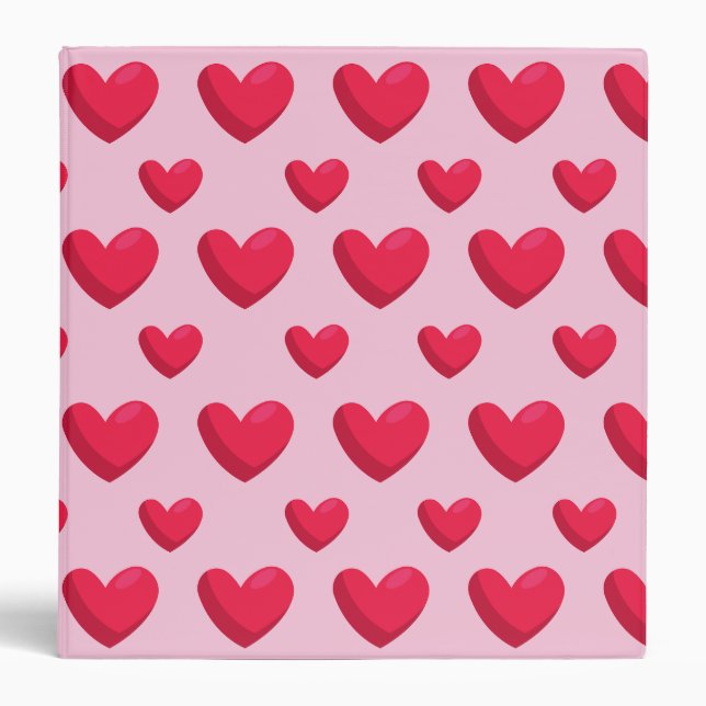 Valentine Background With Heart Love            3 Ring Binder (Front)