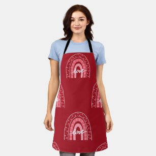 Valentine Background With Hearts Love        Apron