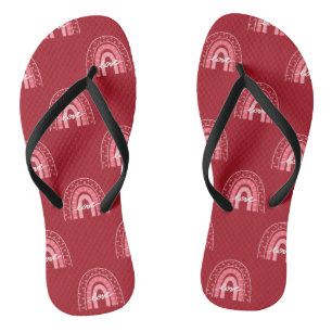 Valentine Background With Hearts Love Flip Flops