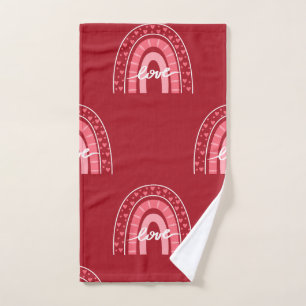 Valentine Background With Hearts Love Hand Towel