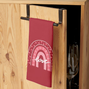 Valentine Background With Hearts Love Kitchen Towel