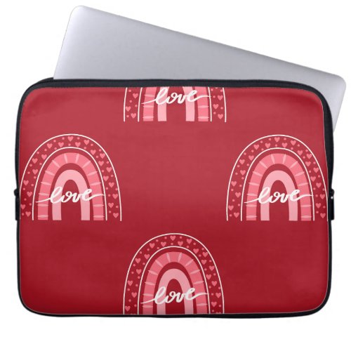 Valentine Background With Hearts Love   Laptop Sleeve