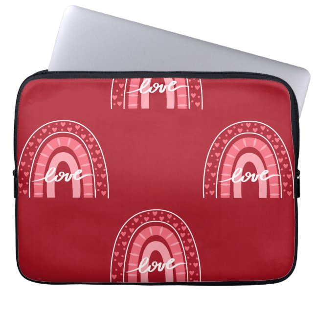 Valentine Background With Hearts Love   Laptop Sleeve (Front)