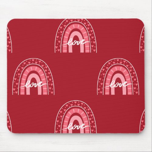 Valentine Background With Hearts Love           Mouse Pad
