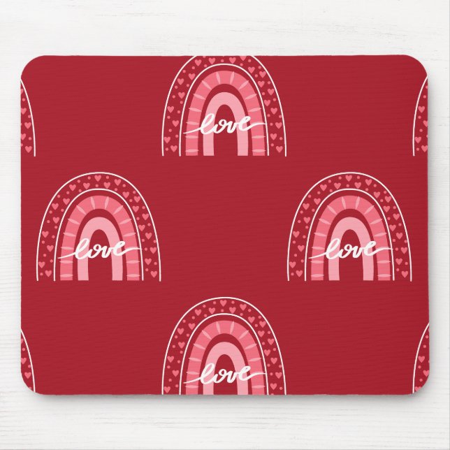 Valentine Background With Hearts Love           Mouse Pad (Front)