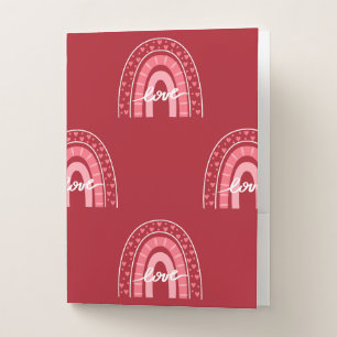 Valentine Background With Hearts Love         Pocket Folder