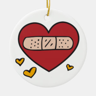 Valentine Band Aid Ceramic Ornament