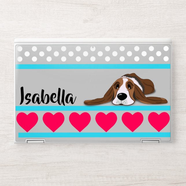 Valentine Basset Hound HP Laptop Skin (Front)