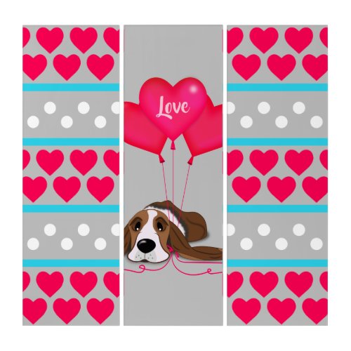 Valentine Basset Hound Triptych