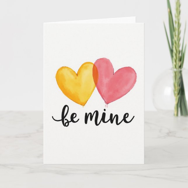 Valentine Be Mine Hearts Card (Front)