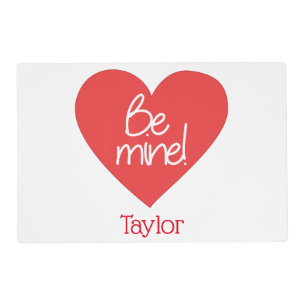 Valentine Be Mine Red Heart Placemat