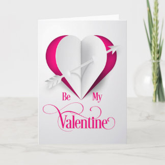 Valentine  "Be My Valentine" Arrow/Heart P Card