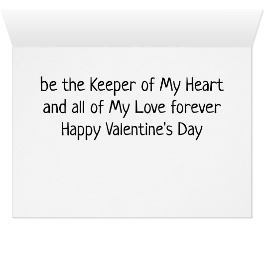 VALENTINE BE THE "KEEPER OF MY HEART" (Inside Horizontal (Bottom))