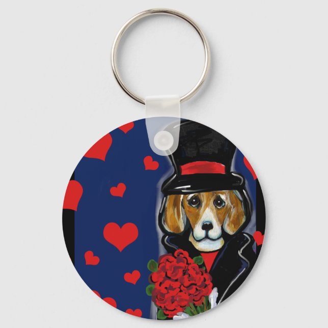 VALENTINE BEAGLE KEYCHAIN (Front)
