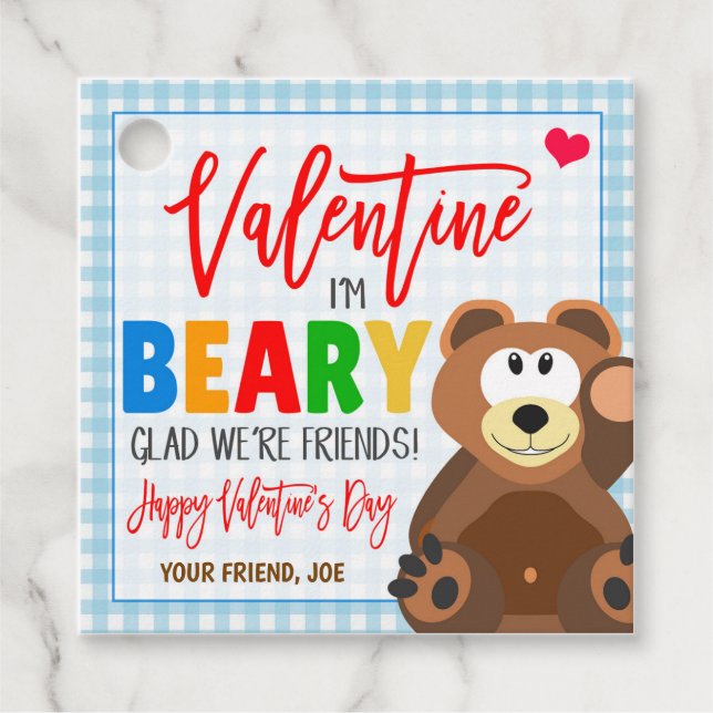 Valentine Bear Gift Tag (Front)