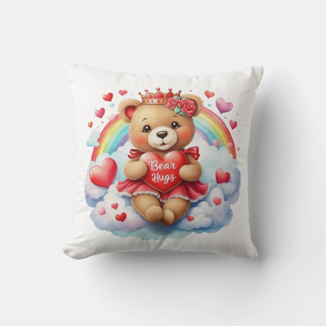 Valentine Bear Throw Pillow (Front)