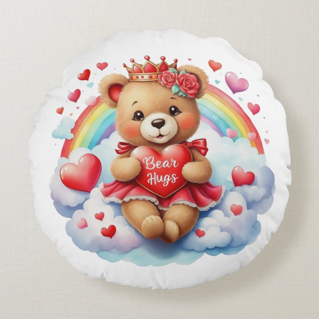 Valentine Bear Throw Pillow (Front)