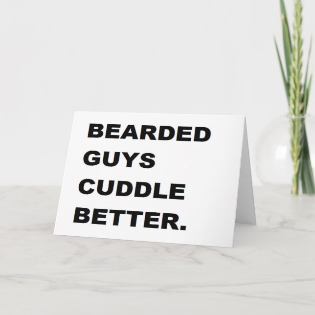 valentine : Bearded Guys Cuddle Better Holiday Card (Front)