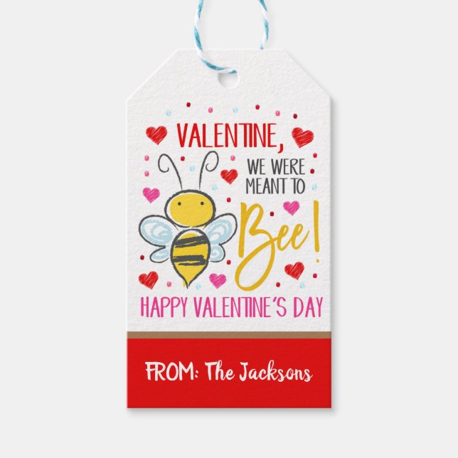 Valentine Bee Gift Tag (Front)