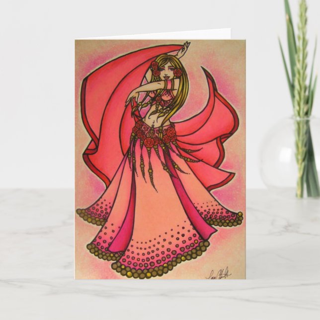 Valentine Belly Dancer Greeting Card (Front)