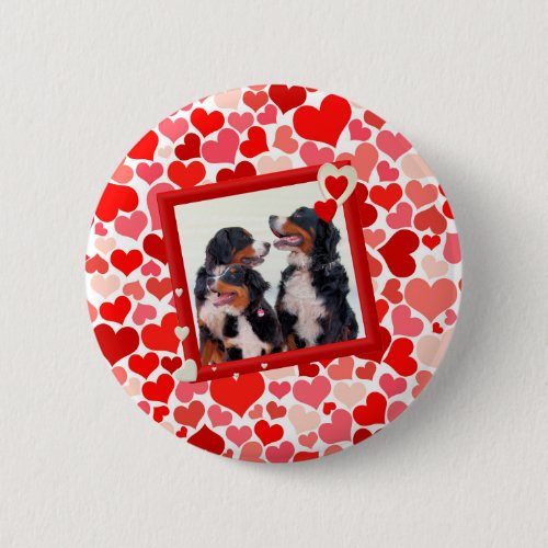 Valentine Bernese Mountain dog Heart Button