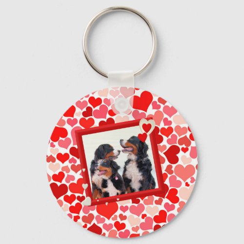 Valentine Bernese Mountain dog Heart Keychain