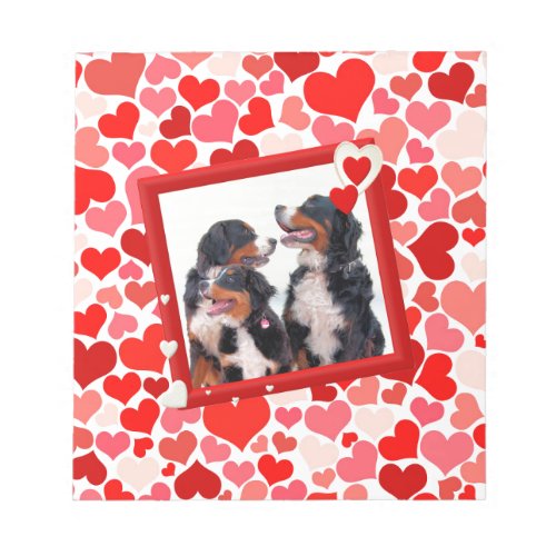 Valentine Bernese Mountain dog Heart Notepad