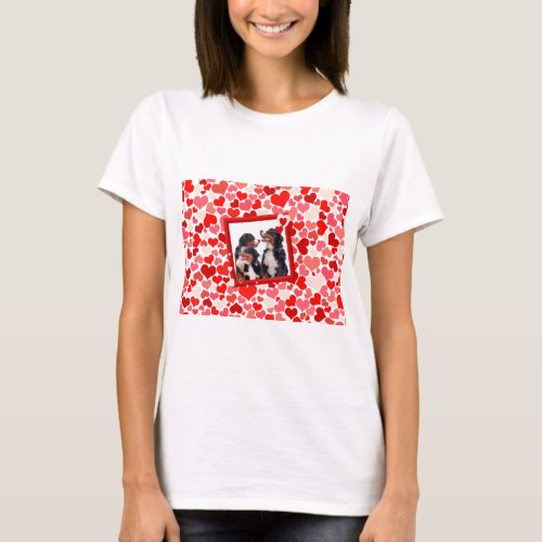 Valentine Bernese Mountain dog Heart T_Shirt